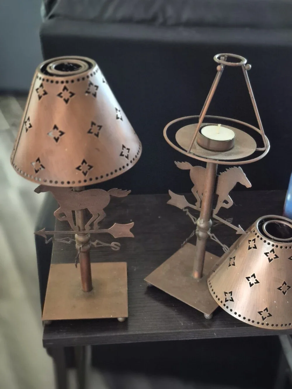 Rust Brown Horse Weathervane Accent Table Lamp - Rustic Home Accents